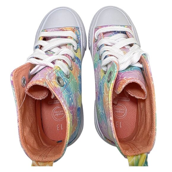 Platform High Top Canvas Sneakers Wonder Nation Little & Big Girls Size 13 & 4 - Picture 6 of 7